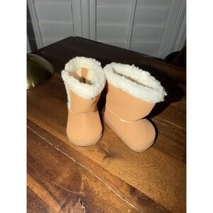 American Girl Doll Sporty Winter Outfit - Tan Faux Suede Sherling Boots Only